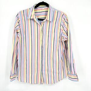 GAP Multicolor Big Stripes Button Up Shirt Women’s Size Large